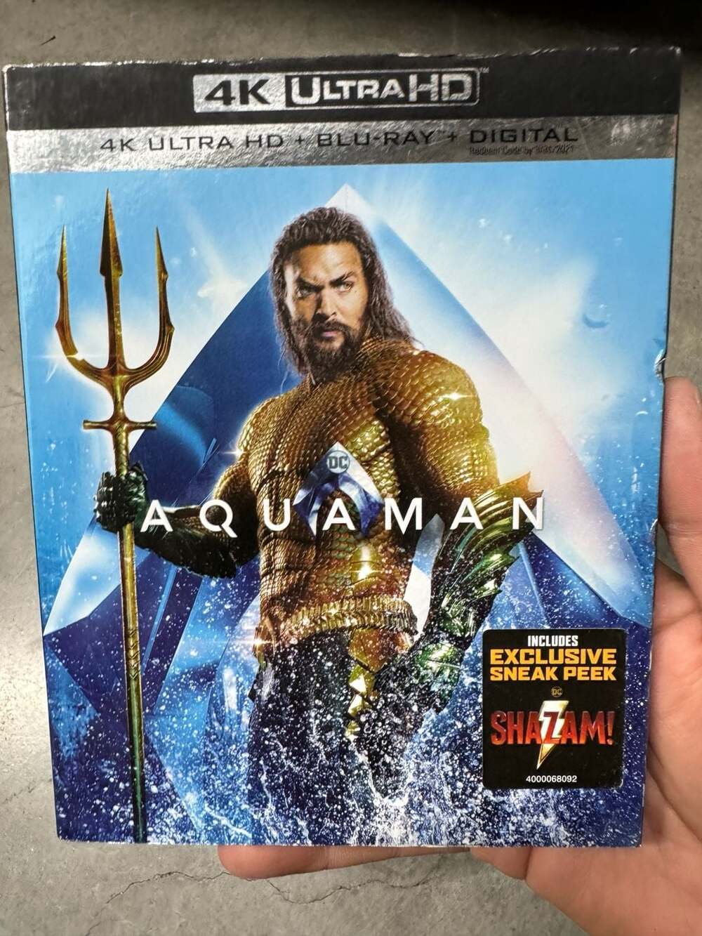 Aquaman 4K Ultra HD + Blu-ray + Digital with Exclusive Sneak Peek Shazam! Slipco